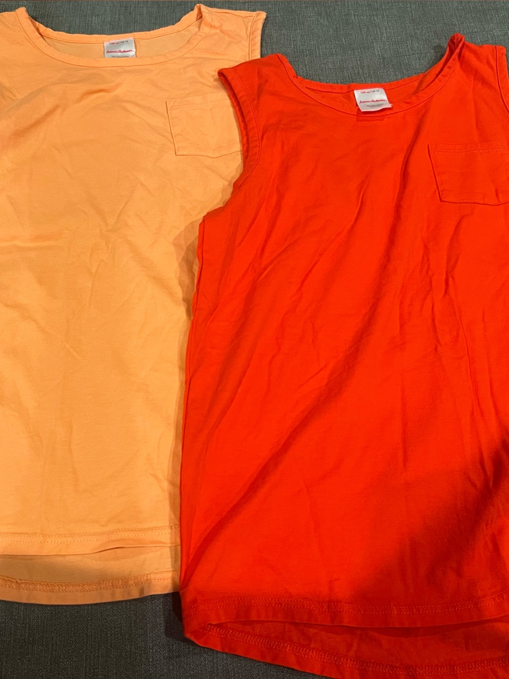 Hanna Andersson Girls' Sleeveless Tank Duo in Bright Orange & Peach